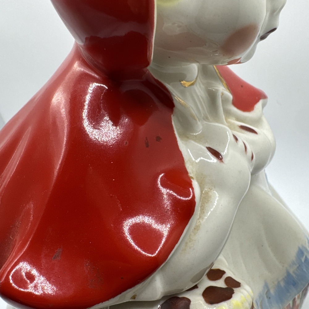Vintage Hull Little Red Riding Hood Cookie Jar 1940's Pat. Des. No. 135889 USA - Picture 6 of 12